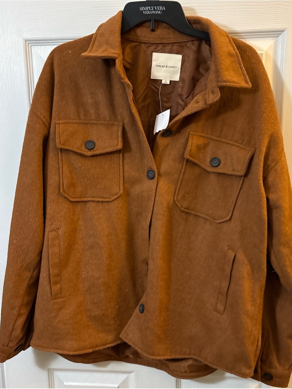 Thread & Supply Brown Lined Jacket Label Detail